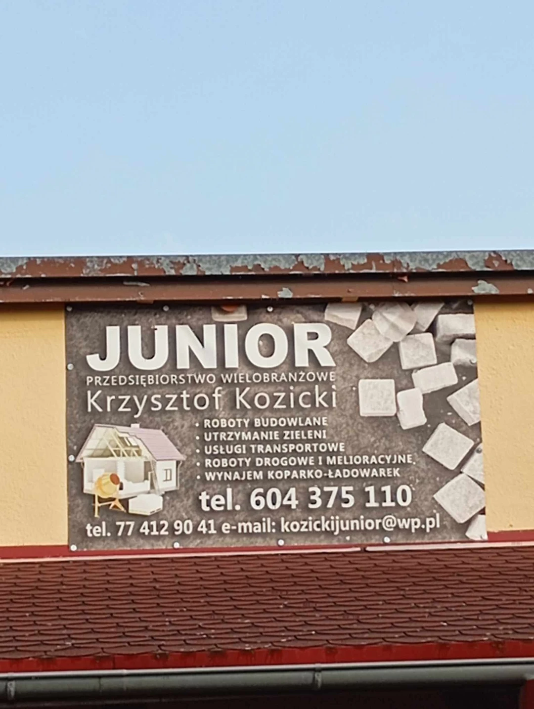 Dziękujemy firmie Przedsiębiorstwo Wielobranżowe "Junior" Krzysztof Kozicki z Obórek